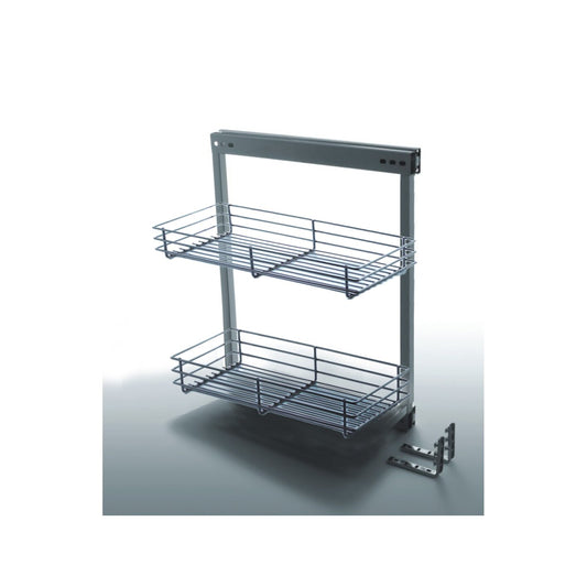 M-Series Wire Side Mount Pullout, 300mm, Right Handed, Soft-Close, Chrome
