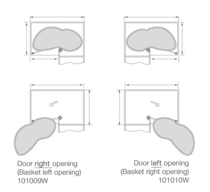 Soft-closing Swing Trays - Kidney Shape