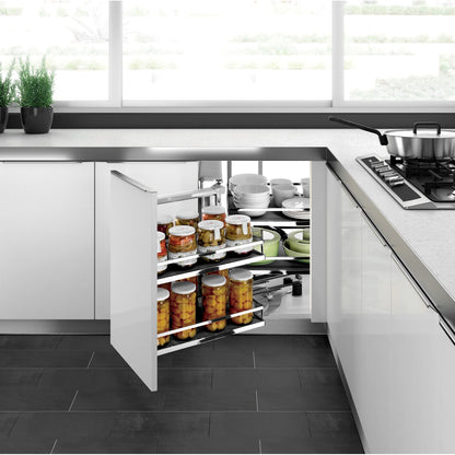 Super Corner, Left Opening, Anti-Slip, Dark Grey / Chrome
