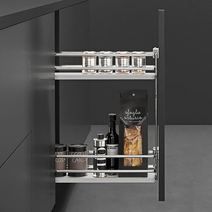Vibo Galaxy 2 Shelf Side Pullout, 6", Full-Extension, Right Side Mounted, Soft-Close, Maple/Champagne