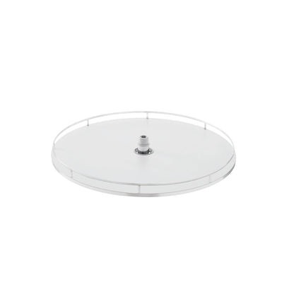Vibo Galaxy Full Round Shaped Lazy Susan, 28 in, White / Chrome