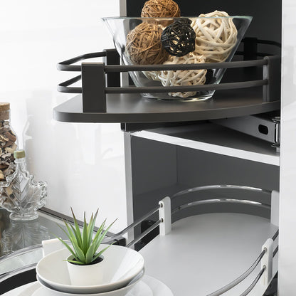 Uniko Corner Reversible Corner Pullout, White / Chrome