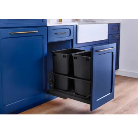 Aluminum Pullout Waste Container w/ Soft-Close