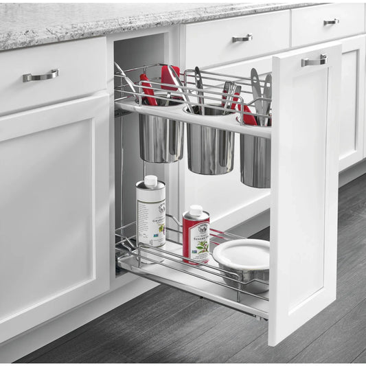 Contemporary Base Cabinet Pullout w/Utensil Bins