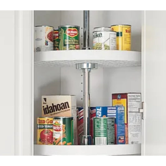 Lazy Susan – Kidney-Shaped, Polymer, 3-Shelf Organizer for Wall & Upper Cabinets
