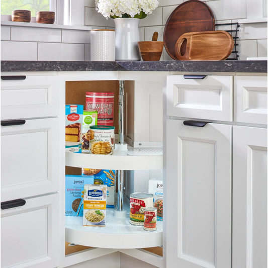 Lazy Susan – Pie Cut, Polymer, 2-Shelf Organizer for Base & Lower Cabinets
