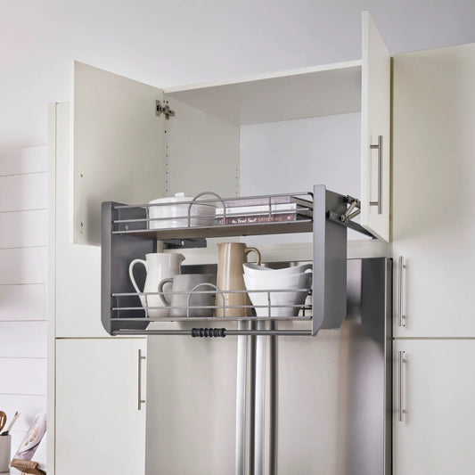 Solid Bottom Pull-Down Shelving System