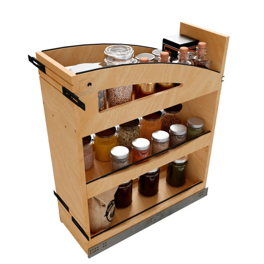 Wood Pullout Organizer w/ BLUM Soft-Close and Matte Black Accents