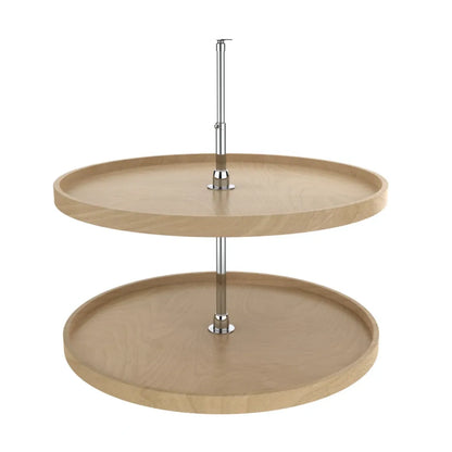 Lazy Susan – Classic, Full Circle, Natural Wood, 2-Shelf Organizer for Base & Lower Cabinets