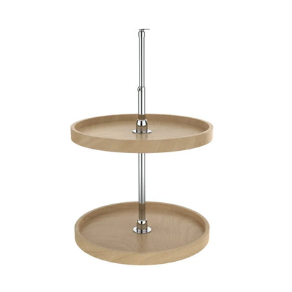 Lazy Susan – Classic, Full Circle, Natural Wood, 2-Shelf Organizer for Wall & Upper Cabinets