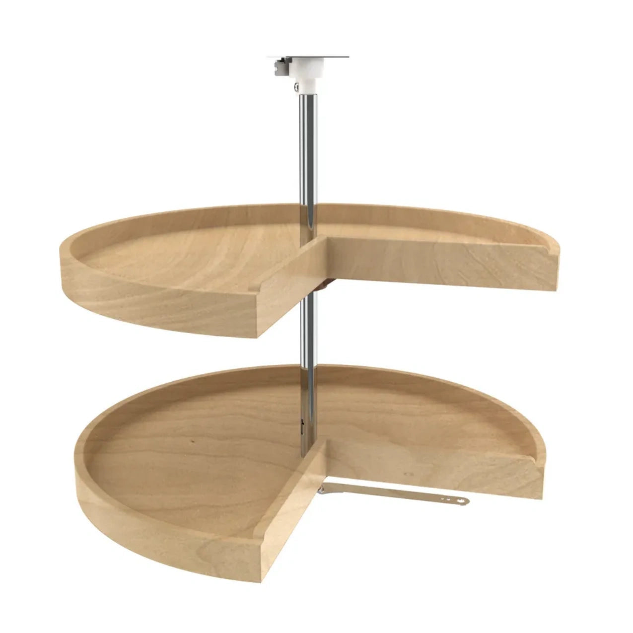Lazy Susan – Classic, Pie Cut Shape, Natural Wood, 2-Shelf Organizer for Base & Lower Cabinets
