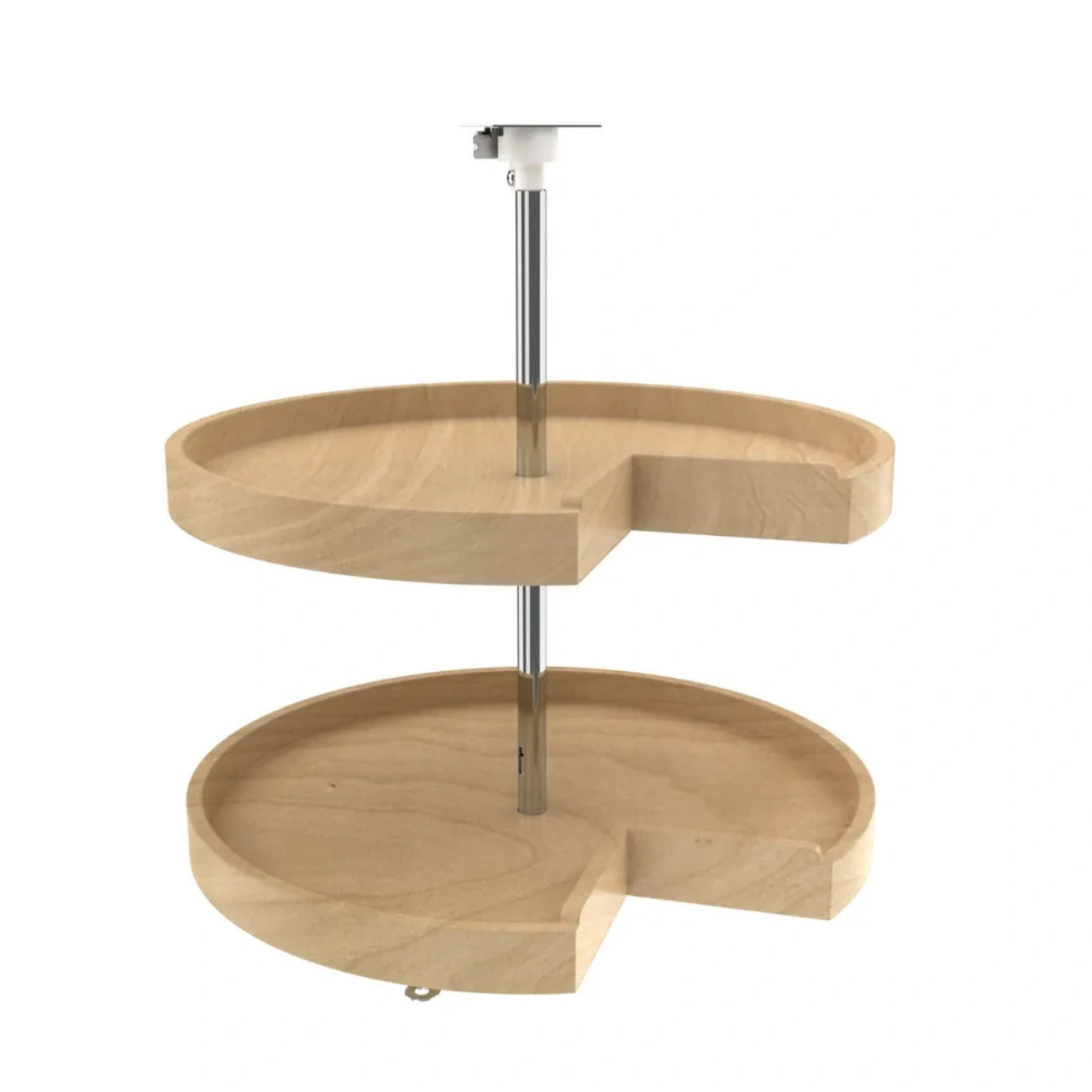 Lazy Susan – Classic, Pie Cut Shape, Natural Wood, 2-Shelf Organizer for Base & Lower Cabinets