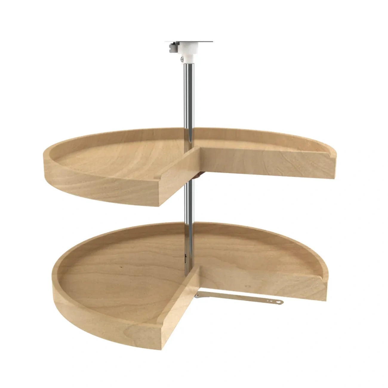 Lazy Susan – Classic, Pie Cut Shape, Natural Wood, 2-Shelf Organizer for Base & Lower Cabinets