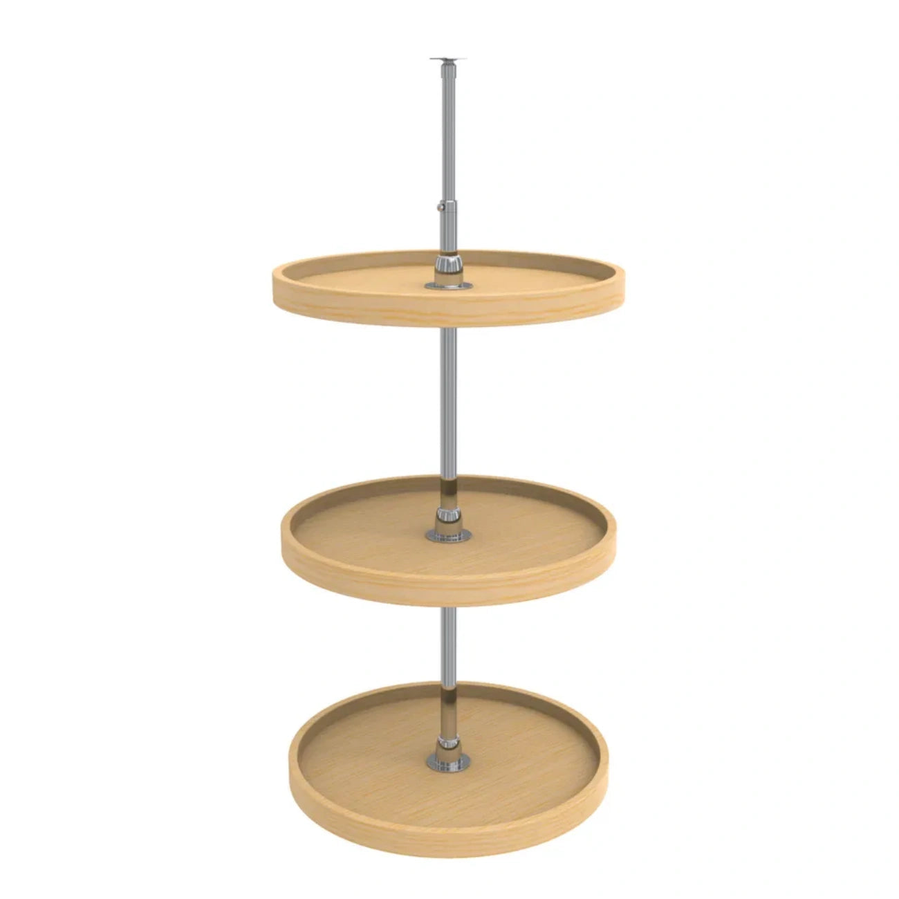 Lazy Susan – Classic, Full Circle, Natural Wood, 3-Shelf Organizer for Wall & Upper Cabinets