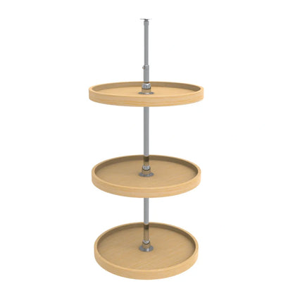 Lazy Susan – Classic, Full Circle, Natural Wood, 3-Shelf Organizer for Wall & Upper Cabinets
