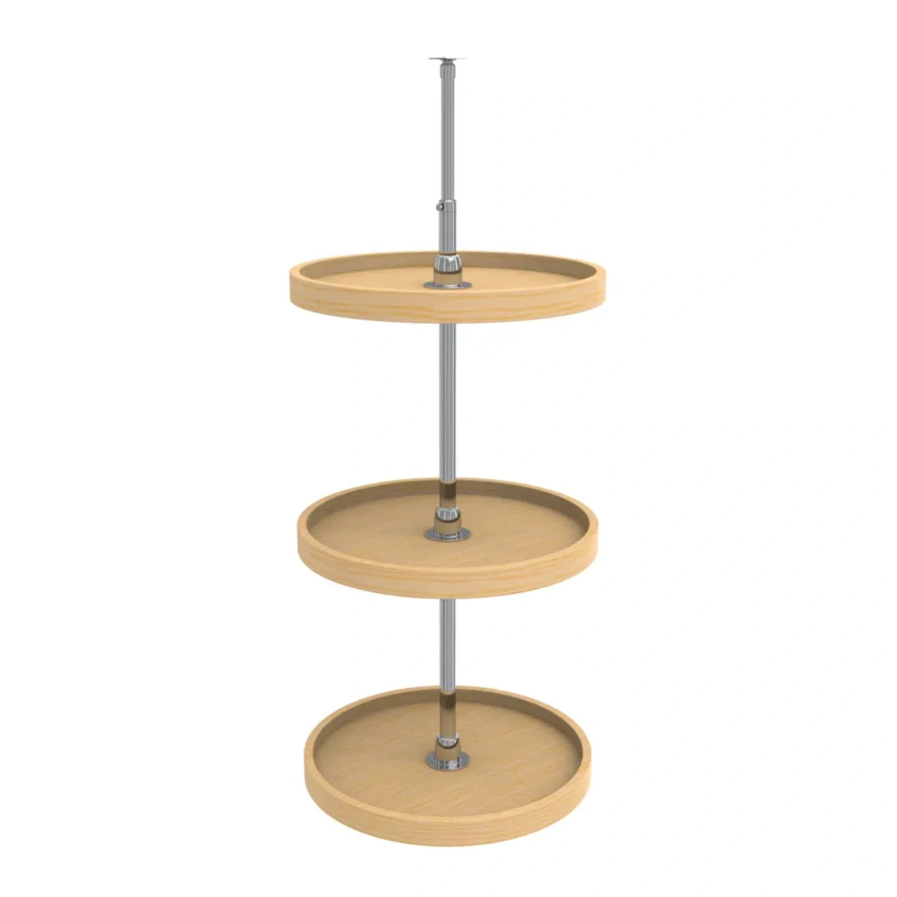 Lazy Susan – Classic, Full Circle, Natural Wood, 3-Shelf Organizer for Wall & Upper Cabinets
