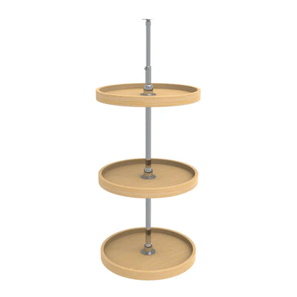 Lazy Susan – Classic, Full Circle, Natural Wood, 3-Shelf Organizer for Wall & Upper Cabinets