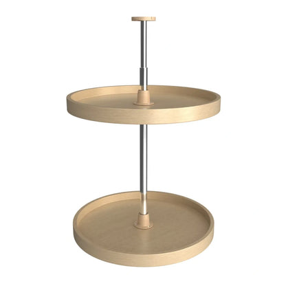 Lazy Susan – Full Circle, Banded Wood, 2-Shelf Organizer for Wall & Upper Cabinets