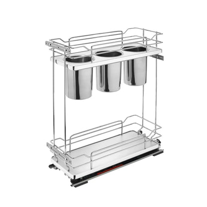 Contemporary Base Cabinet Pullout w/Utensil Bins