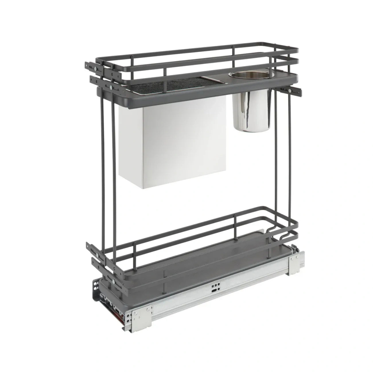 Contemporary Base Cabinet Pullout w/ Knife Block and Utensil Bin