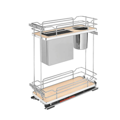 Contemporary Base Cabinet Pullout w/ Knife Block and Utensil Bin