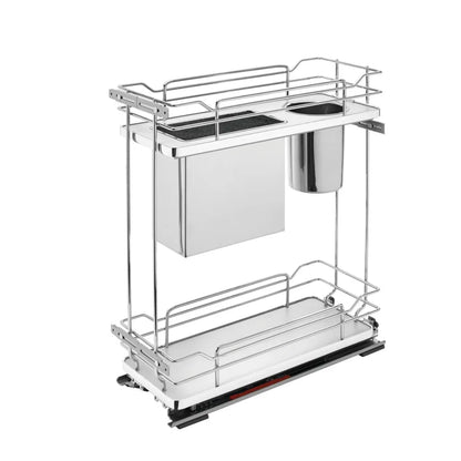 Contemporary Base Cabinet Pullout w/ Knife Block and Utensil Bin