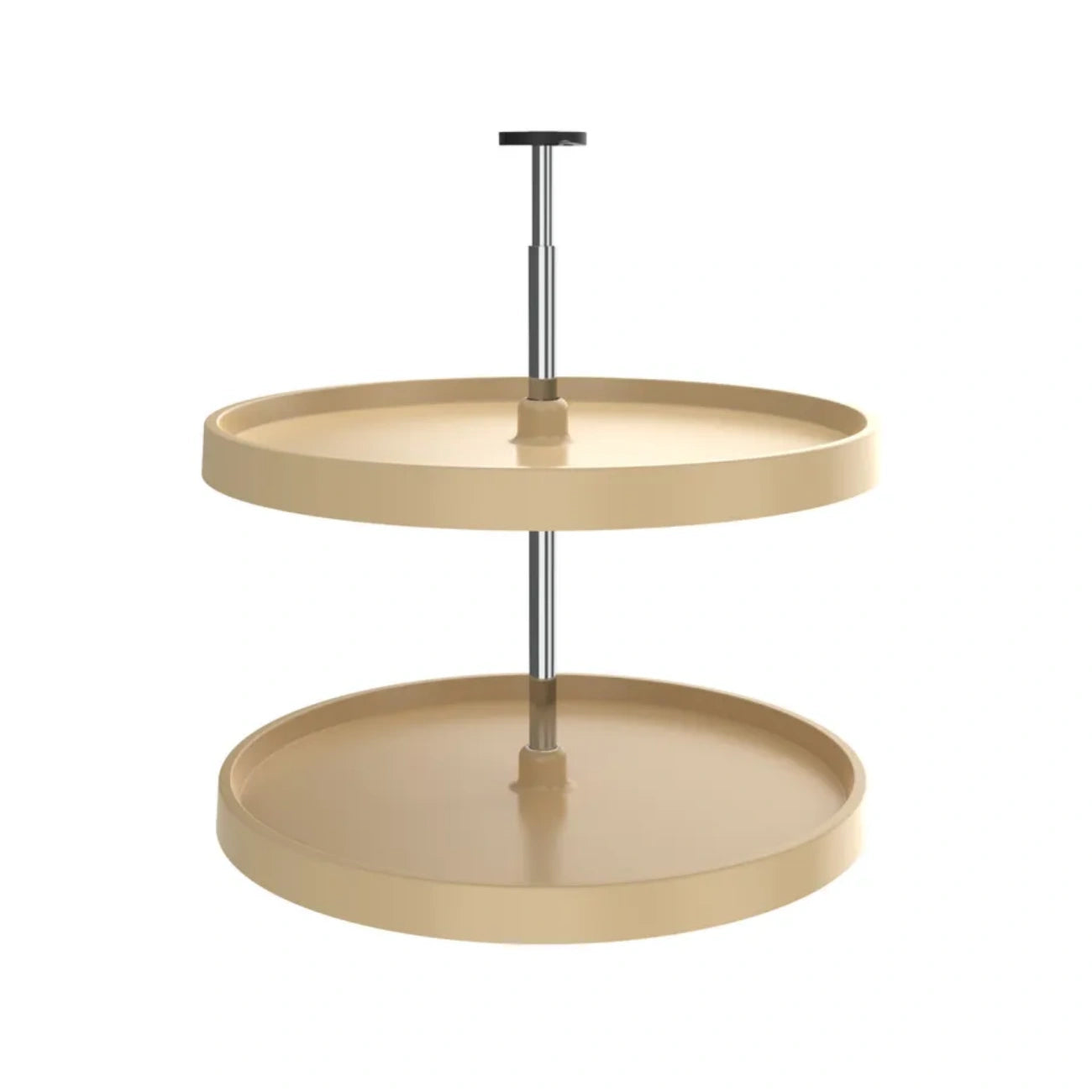 Lazy Susan – Value Line, Full Circle, Polymer, 2-Shelf Organizer with Telescoping Post for Base & Lower Cabinets