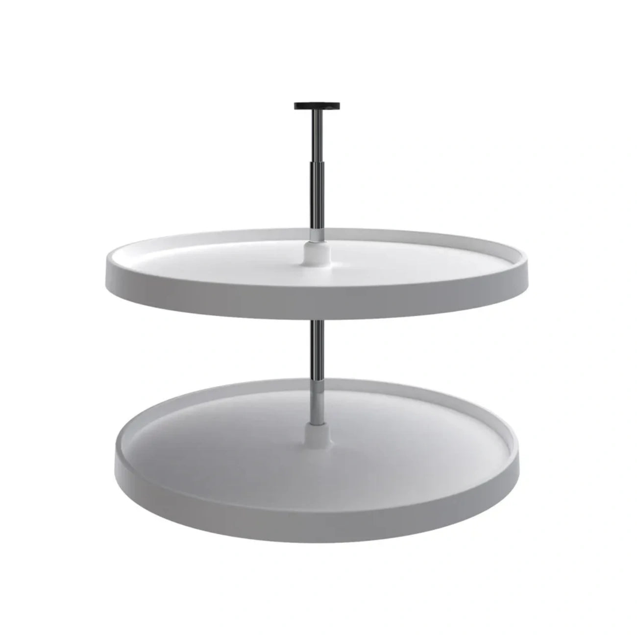 Lazy Susan – Value Line, Full Circle, Polymer, 2-Shelf Organizer with Telescoping Post for Base & Lower Cabinets
