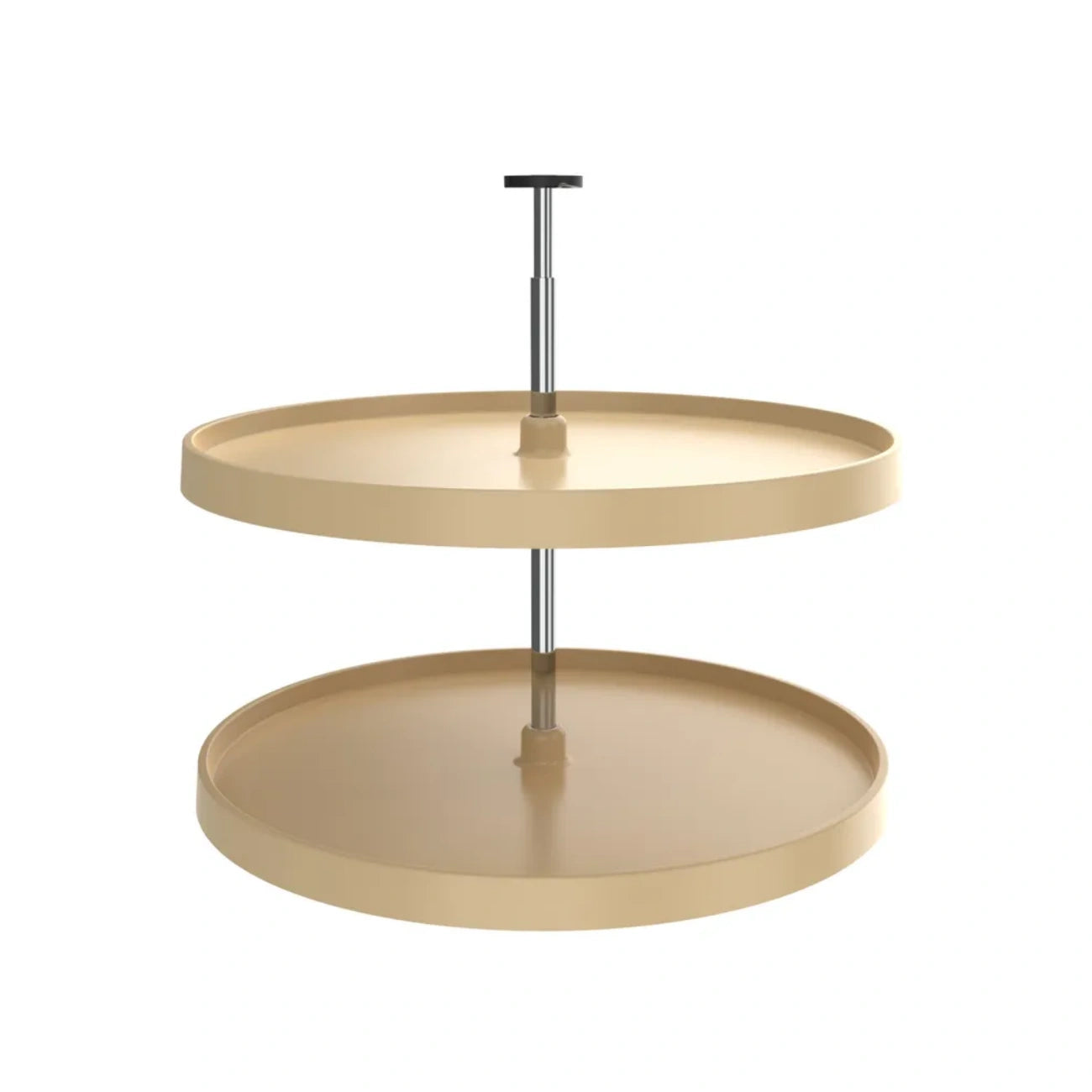 Lazy Susan – Value Line, Full Circle, Polymer, 2-Shelf Organizer with Telescoping Post for Base & Lower Cabinets