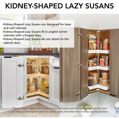 Lazy Susan – Kidney-Shaped, Natural Wood, Organizer for Walk-In Pantry