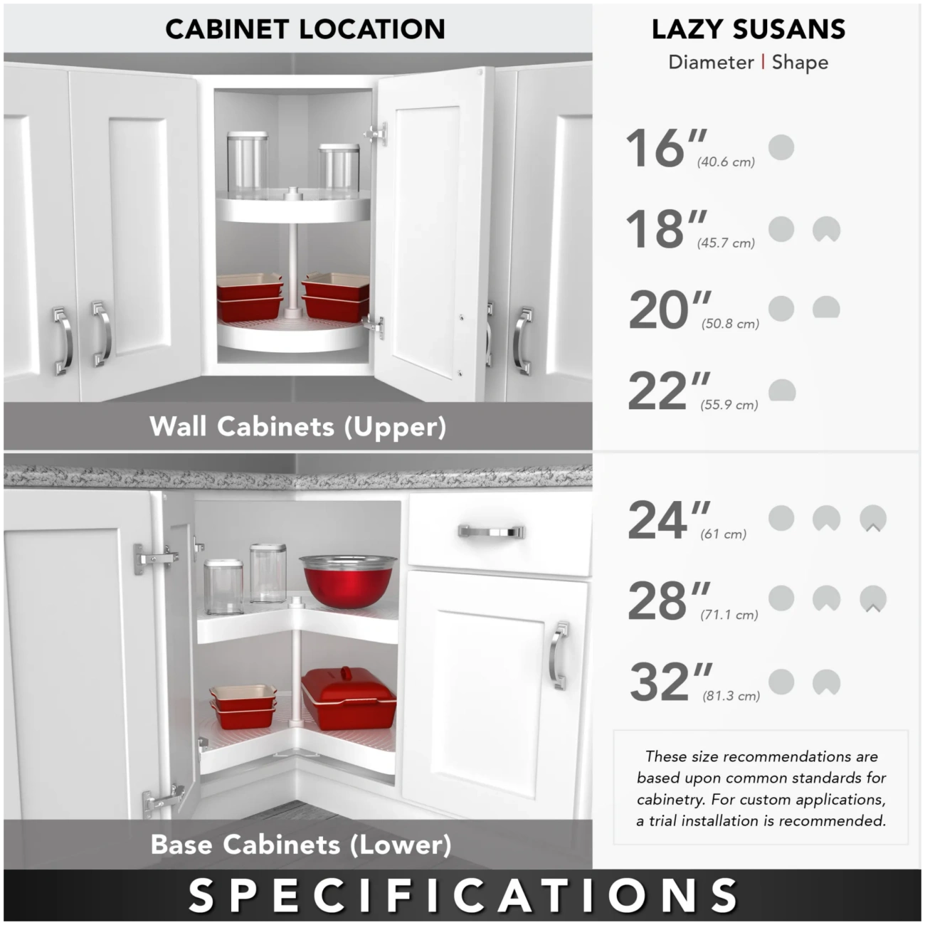 Lazy Susan – Kidney-Shaped, Natural Wood, Organizer for Walk-In Pantry