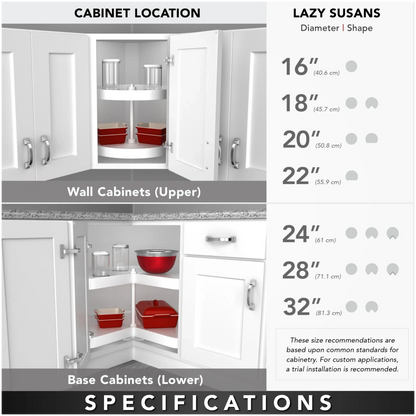 Lazy Susan – Kidney-Shaped, Natural Wood, Organizer for Walk-In Pantry