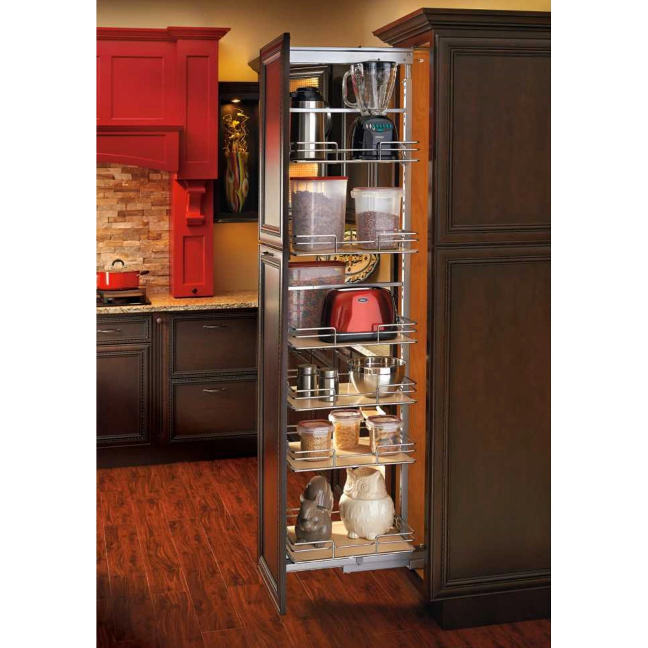 Pantry Pullout – Maple, Solid Bottom Organizer for Tall Cabinets