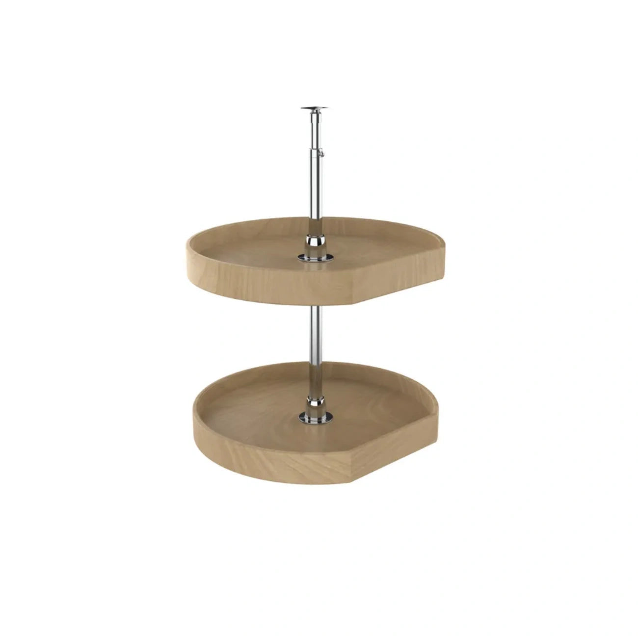 Lazy Susan – D-Shaped, Natural Wood Organizer for Wall & Upper Cabinets
