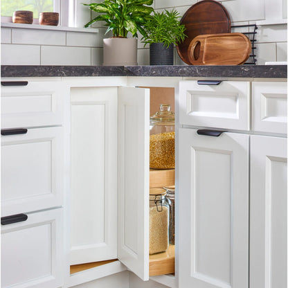 Lazy Susan – Pie Cut, Natural Wood, 2-Shelf Organizer for Base & Lower Cabinets