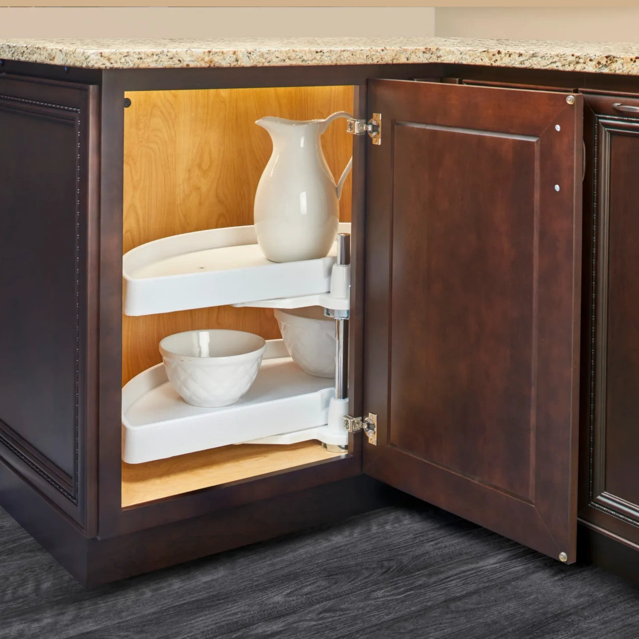 Half-Moon, Polymer Organizer for Blind Corner Cabinets