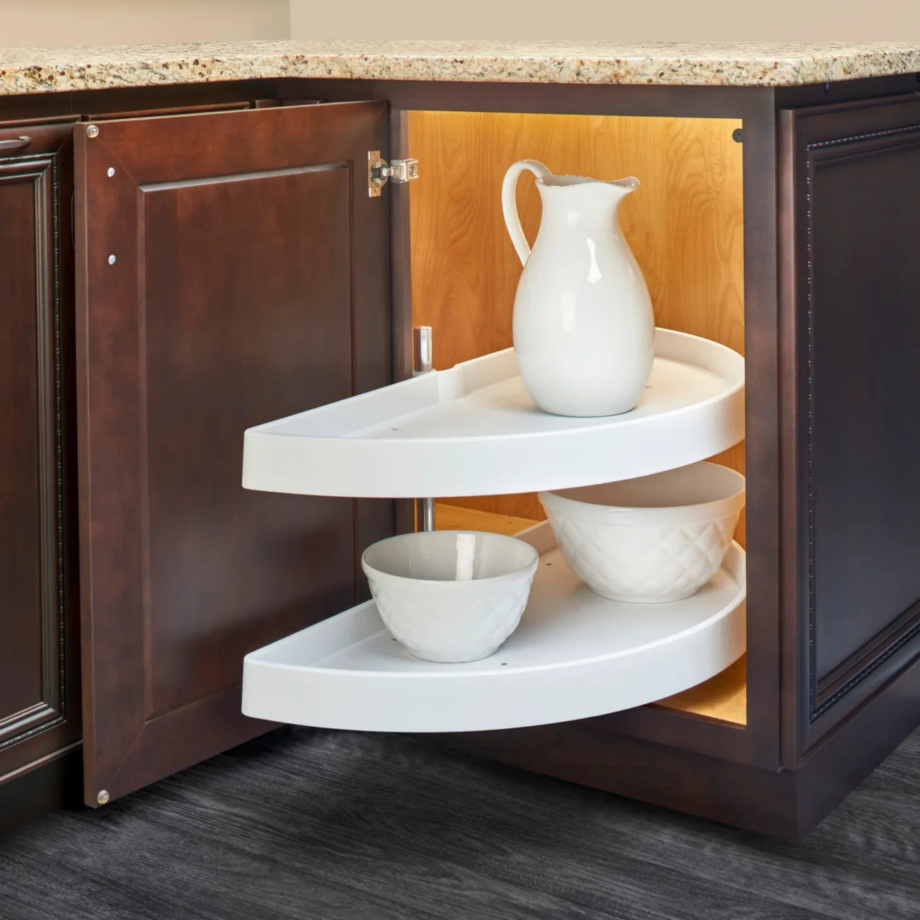 Half-Moon, Polymer Organizer for Blind Corner Cabinets