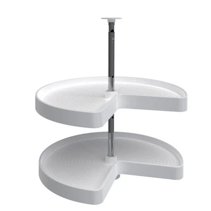 Lazy Susan – Kidney-Shaped, Polymer, 2-Shelf Organizer for Base & Lower Cabinets