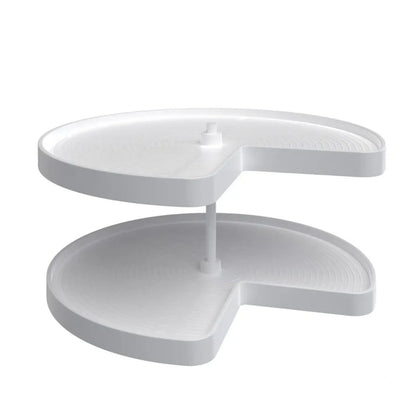Lazy Susan – Kidney-Shaped, Polymer, 2-Shelf Organizer for Base & Lower Cabinets