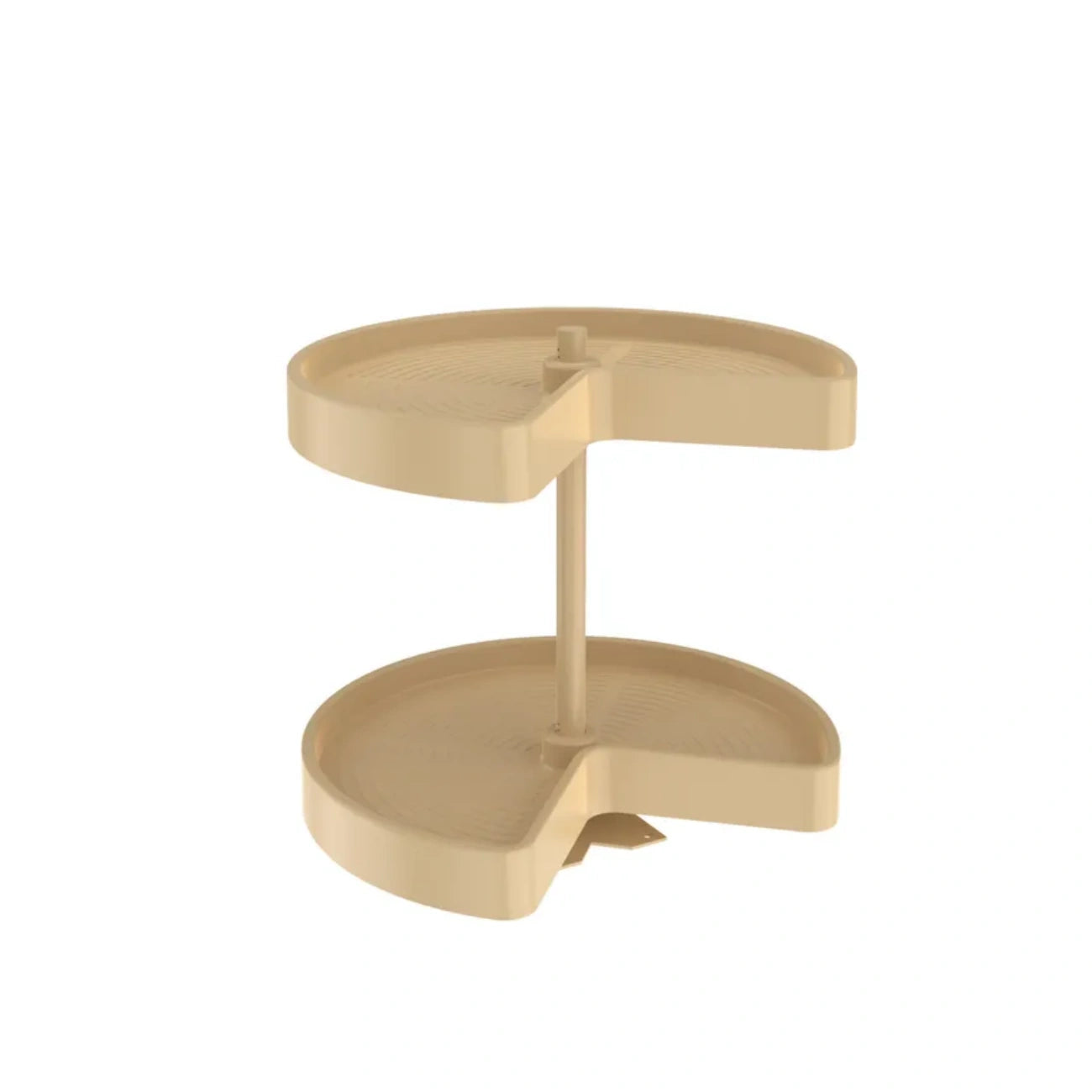 Lazy Susan – Kidney-Shaped, Polymer, 2-Shelf Organizer for Wall & Upper Cabinets