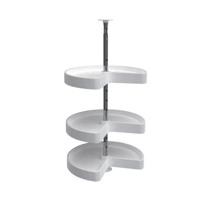 Lazy Susan – Kidney-Shaped, Polymer, 3-Shelf Organizer for Wall & Upper Cabinets