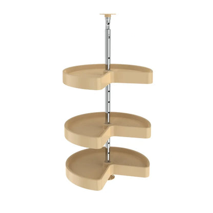 Lazy Susan – Kidney-Shaped, Polymer, 3-Shelf Organizer for Wall & Upper Cabinets