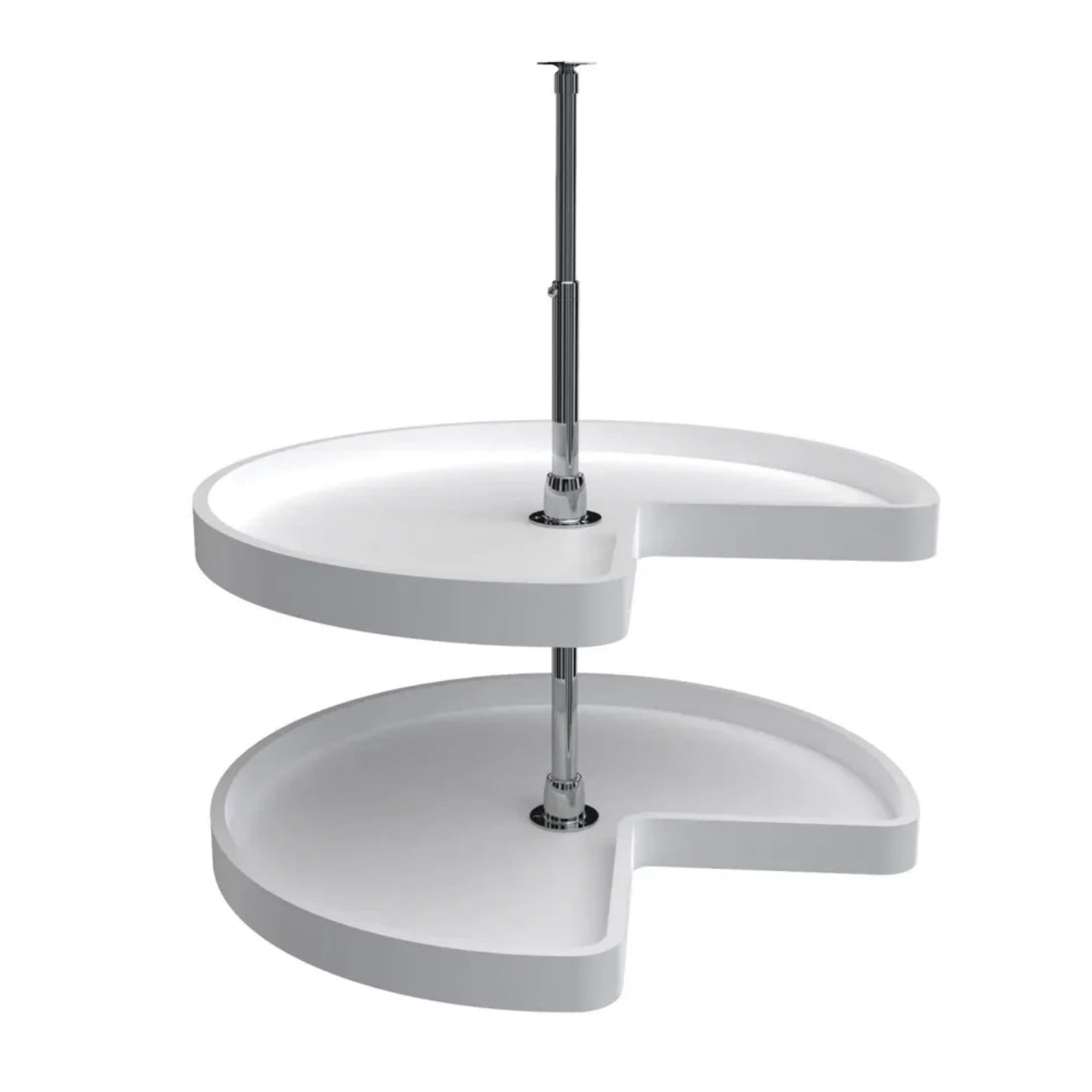 Lazy Susan – RAS, Kidney-Shaped, Polymer, 2-Shelf Organizer for Base & Lower Cabinets
