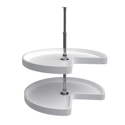 Lazy Susan – RAS, Kidney-Shaped, Polymer, 2-Shelf Organizer for Base & Lower Cabinets