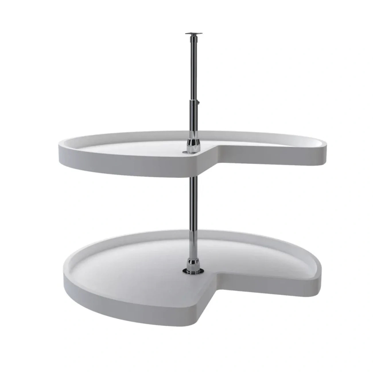 Lazy Susan – RAS, Kidney-Shaped, Polymer, 2-Shelf Organizer for Base & Lower Cabinets
