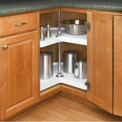 Lazy Susan – RAS, Kidney-Shaped, Polymer Organizer with Hub for Base & Lower Cabinets