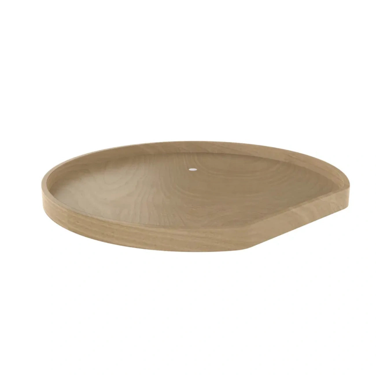 Lazy Susan – D-Shaped, Banded Wood, Single Shelf Organizer for Base & Lower Cabinets