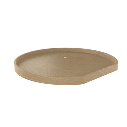 Lazy Susan – D-Shaped, Banded Wood, Single Shelf Organizer for Base & Lower Cabinets
