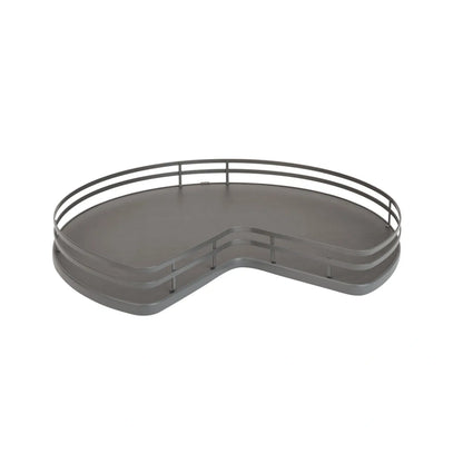 Solid Bottom Kidney-Shaped Lazy Susan for Corner Base Cabinet w/ Swivel Bearing