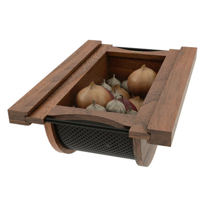 Wood/Stainless-Steel Produce Pullout Baskets